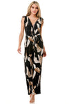 Ariella Printed Surplice Culotte Jumpsuit
