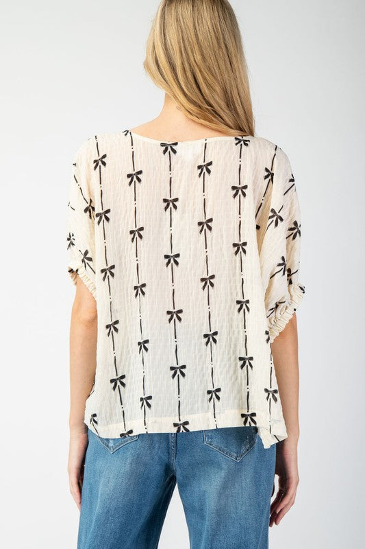 Bow Printed Top