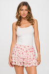 Floral Ruffle Layered Shorts