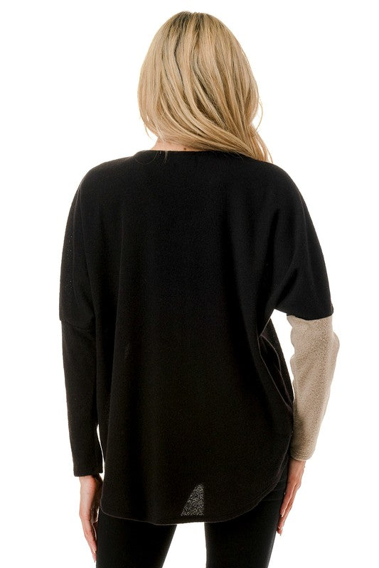 Ariella Color Black Dolman Sleeve Top