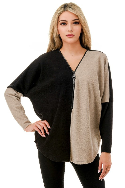 Ariella Color Block Dolman Sleeve Top