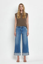 Flying Monkey High Rise Cuff Wide Jeans