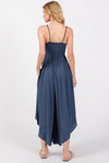 Ruched Midi Jumpsuit - Dk Indigo