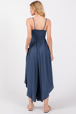 Ruched Midi Jumpsuit - Dk Indigo