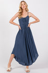 Ruched Midi Jumpsuit - Dk Indigo