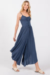 Ruched Midi Jumpsuit - Dk Indigo