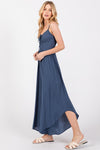 Ruched Midi Jumpsuit - Dk Indigo