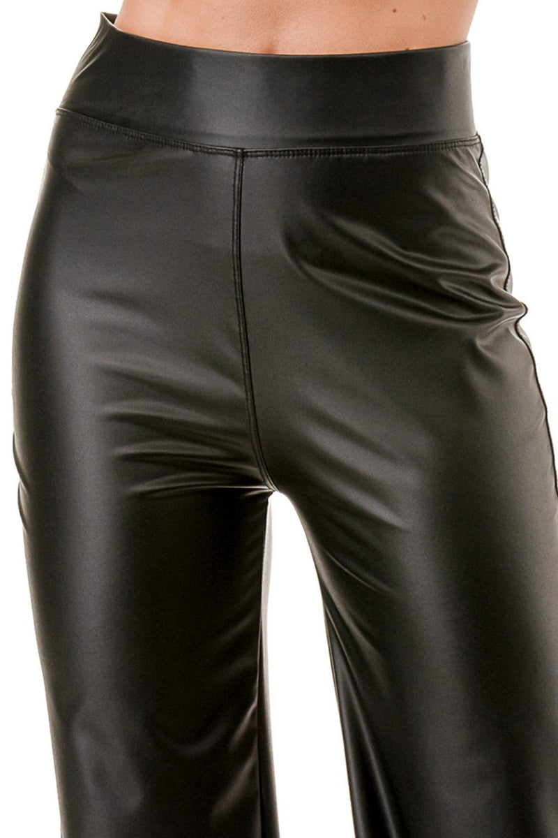 Vegan Leather Straight Pants