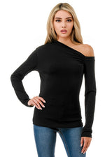 Ariella Open Shoulder Top - Black