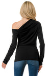 Ariella Open Shoulder Top - Black