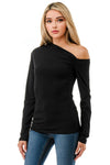 Ariella Open Shoulder Top - Black