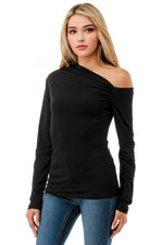 Ariella Open Shoulder Top - Black