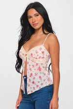 Floral Lace Split Tank Top