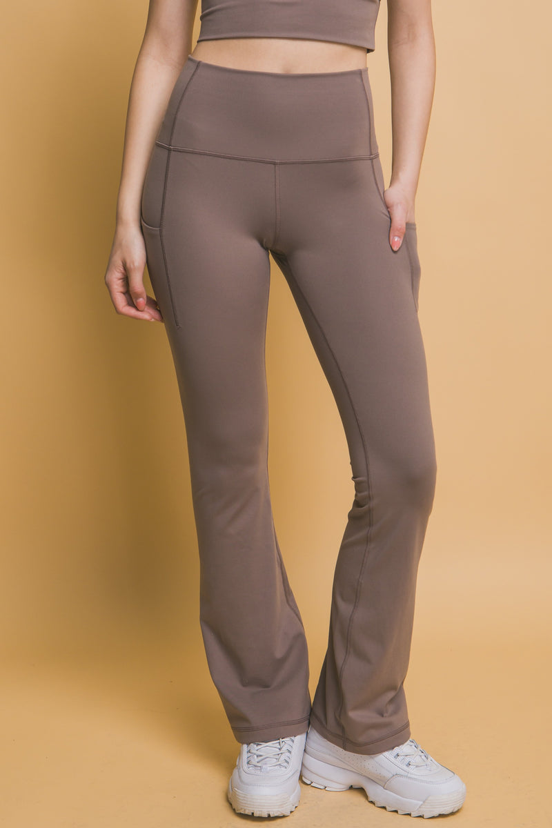 High-Waisted Flared Leggings With Side Pockets
