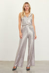 Foil Metal Waist Band Pants