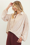 Textured Velvet Button Down Shirt