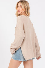 Crew Neck Sweater Top - Natural