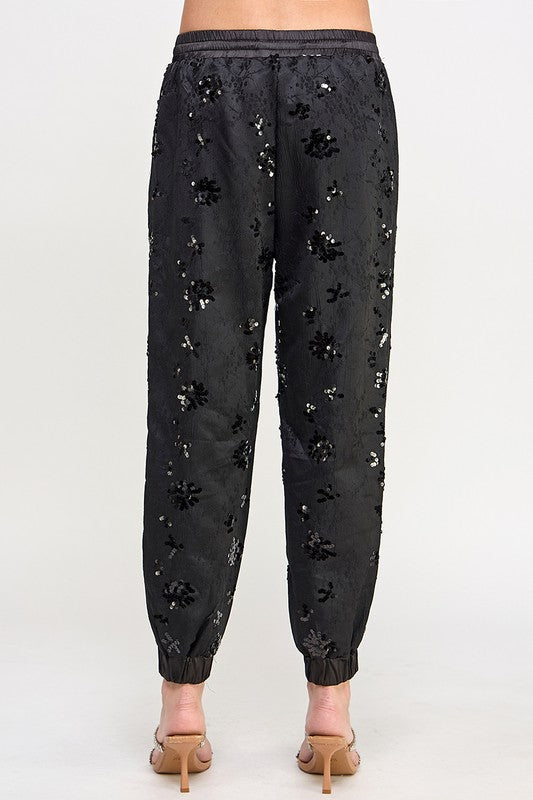 Embroidered Sequins Jogger