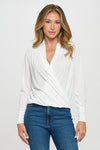 Ariella Surplice Top - Ivory