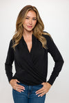 Ariella Surplice Top - Black