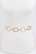Multi Round Metal Chain Belt: Gold