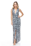 Ariella Twist Front Maxi Dress in Sequin - Grey