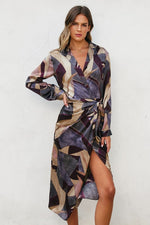 Notable Sensation Midi Shirt Wrap Dress