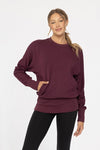 Brushed Dolman Sleeve Crew Neck - Plum