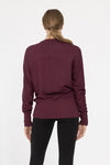 Brushed Dolman Sleeve Crew Neck - Plum