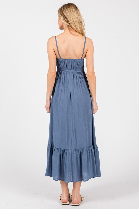 Smocked Ruffle Maxi Dress