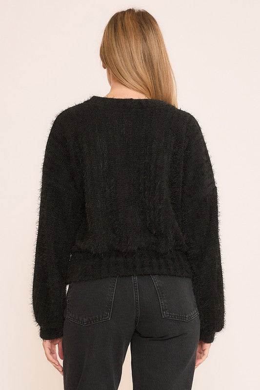 Chenille Mohair Front Twist Top