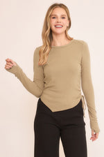 Hacci Brushed Asymmetrical Top