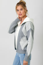 Twofer Hoodie Sweater Cardigan