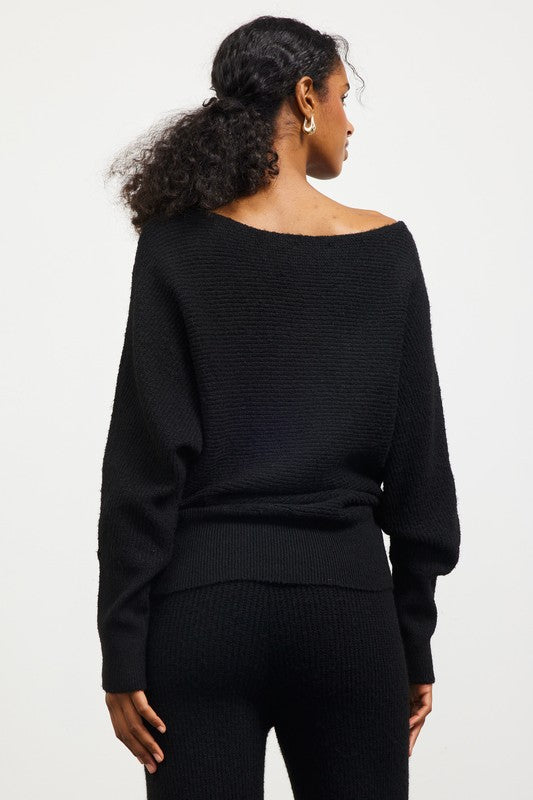 Long Sleeve Boat Neck Sweater