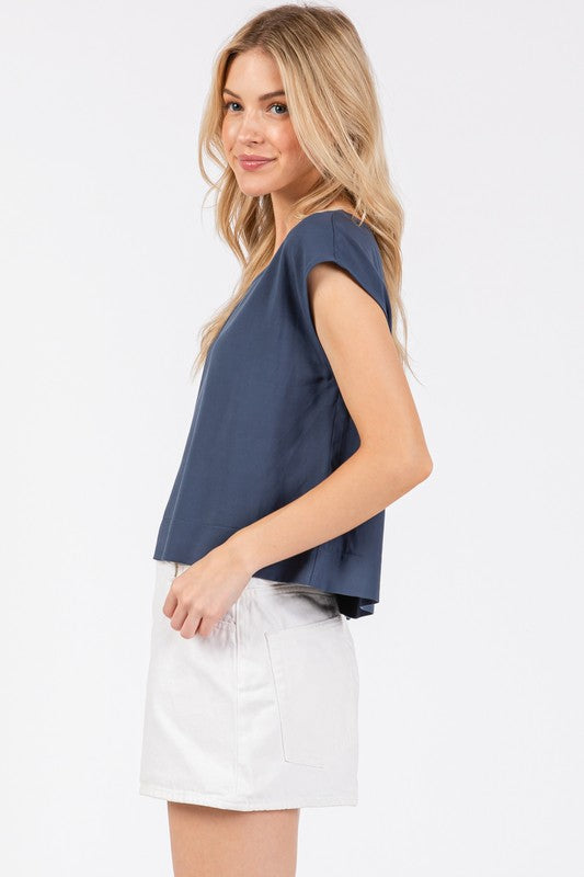 Woven Boxy Top