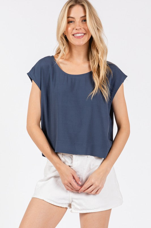 Woven Boxy Top