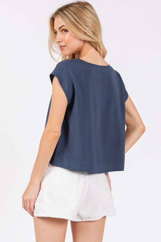 Woven Boxy Top
