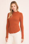 Mock Neck Super Soft Fitted Top