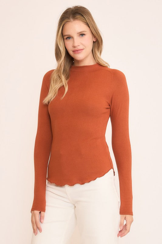 Mock Neck Super Soft Fitted Top