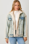 Denim Mixed Sherpa Jacket