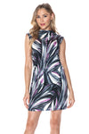 Ariella Printed Ruched Mini Dress