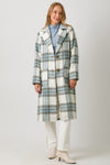 Fuzzy Plaid Long Coat