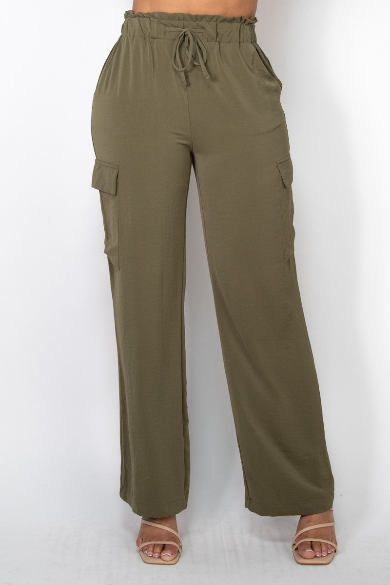 Elastic Paperbag Drawstring Cargo Pants