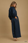 Wide Leg Luxeknit Jumpsuit - Dusk