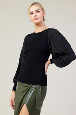 Media Media Pleated Sleeve Top