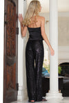 Tube Vest And High Waisted Sequin Long Pants Set