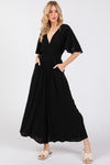Heavy Gauze Jumpsuit - Black