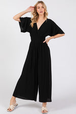 Heavy Gauze Jumpsuit - Black