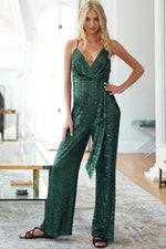 Surplice Sequin Jumpsuit