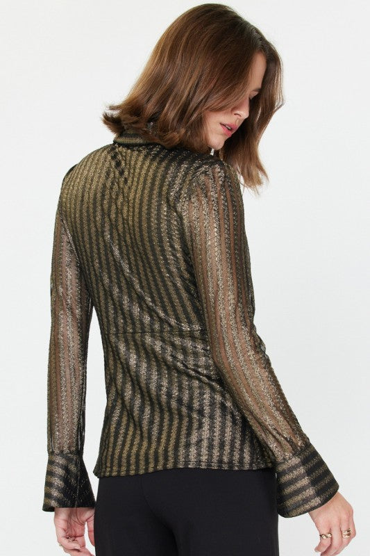 V-Neck Metallic Shirt